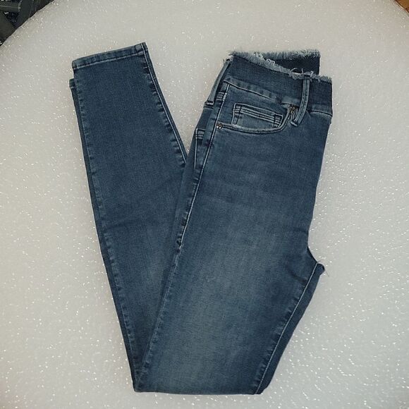 New Good American Good Legs Stretch Skinny Sculpting Jeans Frayed Waist 0 / 25 - Picture 5 of 11